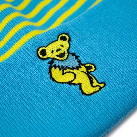 Grateful Dead Blue and Yellow Striped Beanie - Picture 6 of 10